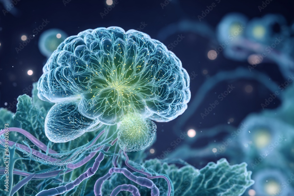 Fototapeta premium Endocannabinoid signaling in the gut-brain axis.