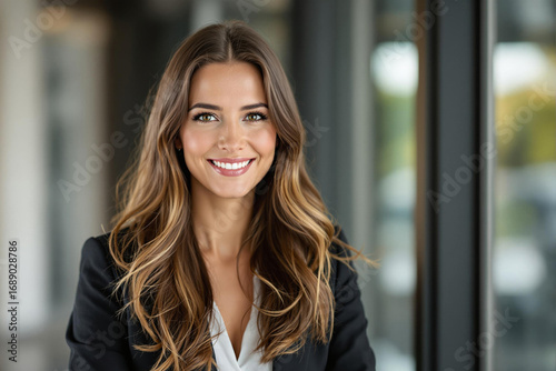 Free Download an attractive young business woman standing in her office - GFXLoad