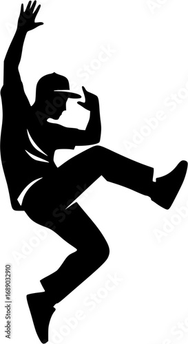 male hip hop dancer black silhouette
