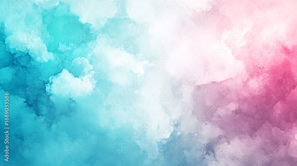 Obraz premium wet pastel pigment backdrop of pastel gradient with watercolor bloom effect in sky aqua, soft diffused lighting, glossy watercolor finish
