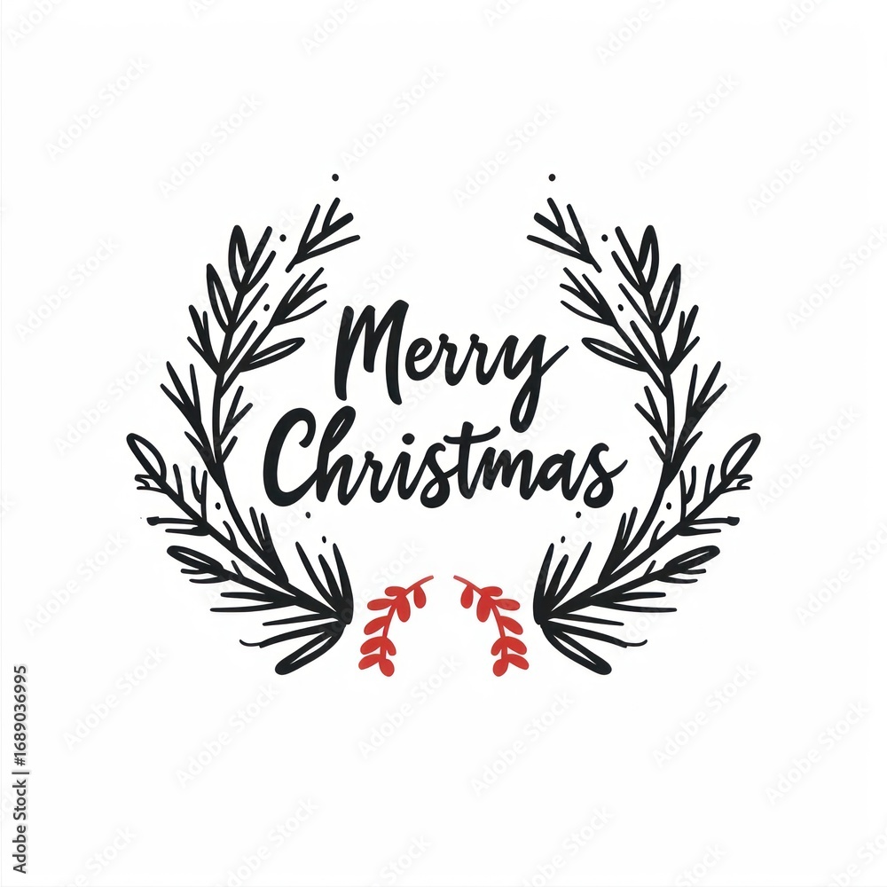Fototapeta premium Festive holiday greeting card illustration