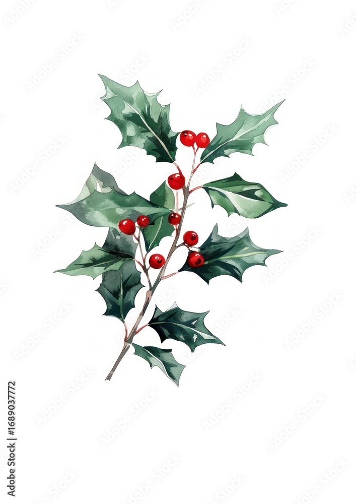 Fototapeta premium A christmas llex aquitolaum produce blossom flower.