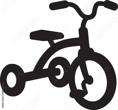 Classic child s tricycle bicycle silhouette for playful transportation