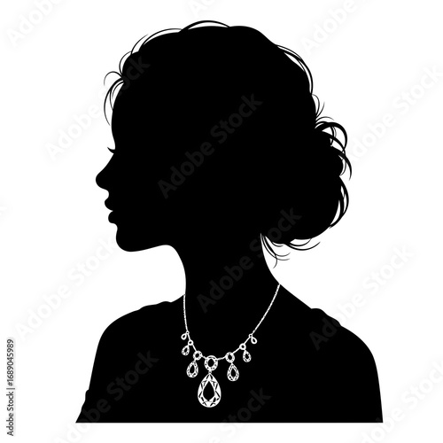 woman with long hair and jewelry