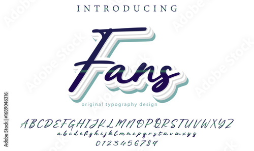 Fans - Elegant 3D Script Font with Handwritten Style for Modern Typography and Branding