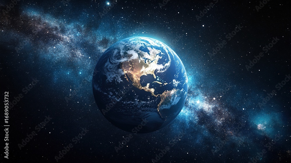 Obraz premium High-resolution close-up of Earth glowing with vivid