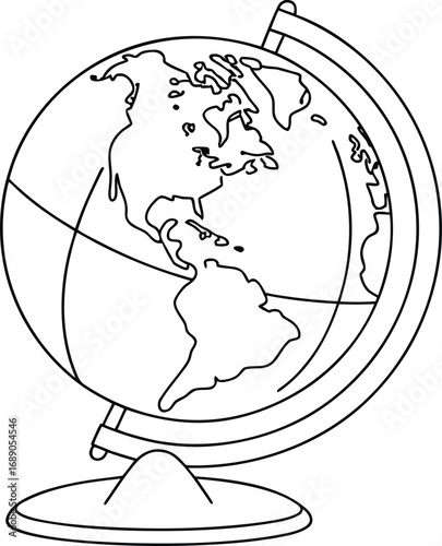 globe on a stand vector, globe vector, earth globe  vector illustration, world map globe vector, north America globe vector, south America globe vector, minimal globe vector design