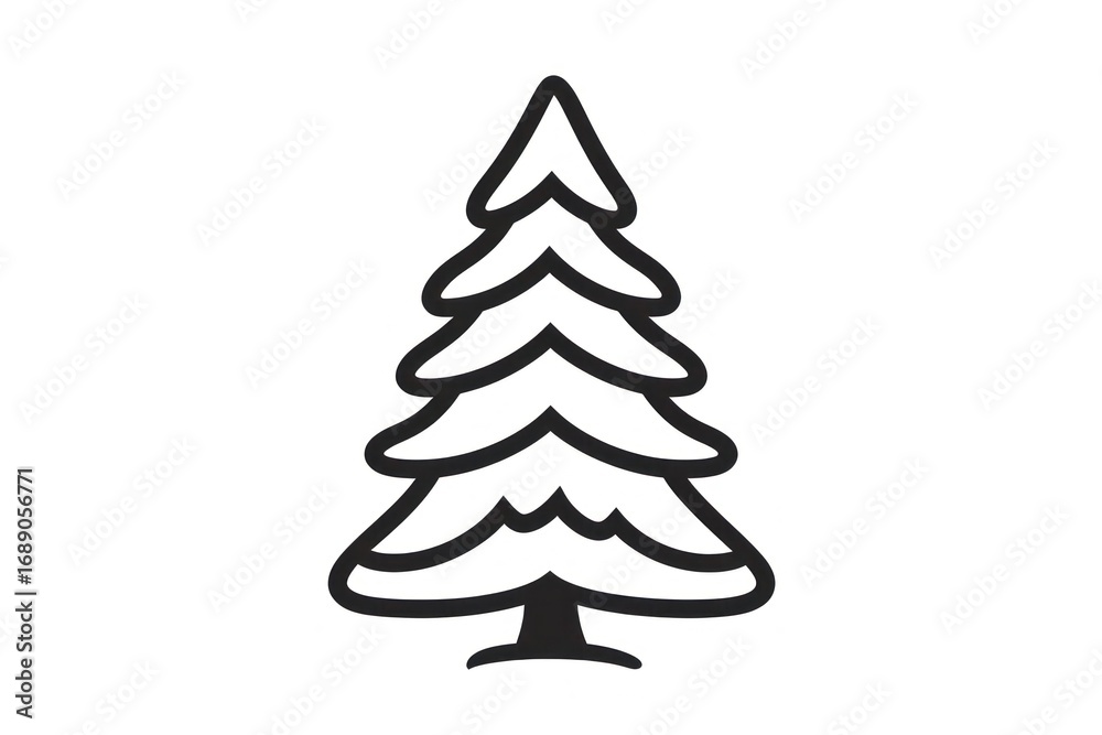 Obraz premium Chirstmas tree christmas white line.