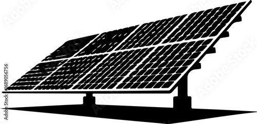solar panel silhouette vector illustration