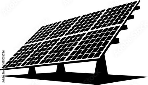 solar panel silhouette vector illustration