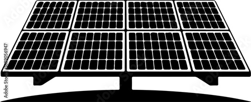 solar panel silhouette vector illustration