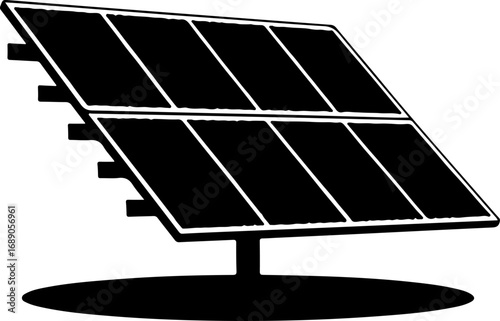 solar panel silhouette vector illustration