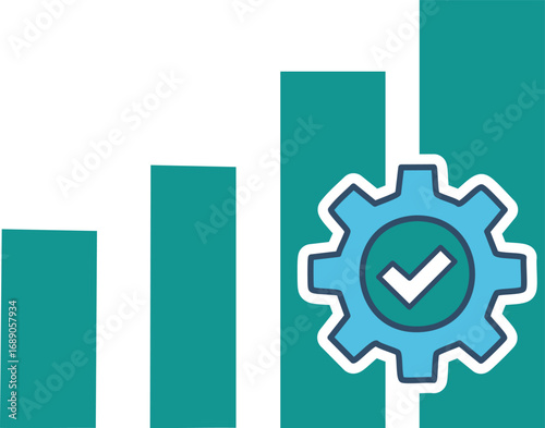 Business Growth and Optimization Icon  Performance Metrics and Strategy Concept