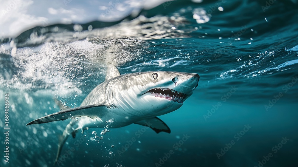 Fototapeta premium High-resolution shot of a shark circling