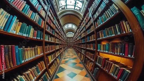A room filled with many bookshelves holding lots of books, great for a study or office setting