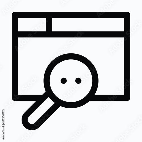 Website Search Optimization Isolated Vector Lineal Style Icon