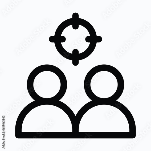 Target Audience SEO Users Isolated Vector Lineal Style Icon