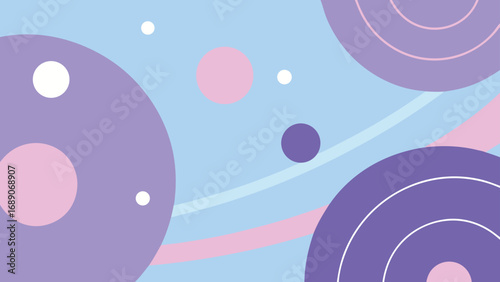 Pastel Geometric Shapes Background with Circles and Arcs abstract pattern