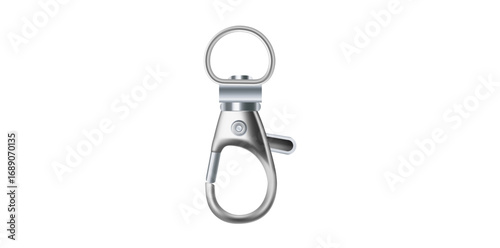 Realistic Silver Clasp Equipment Vector Illustration.
