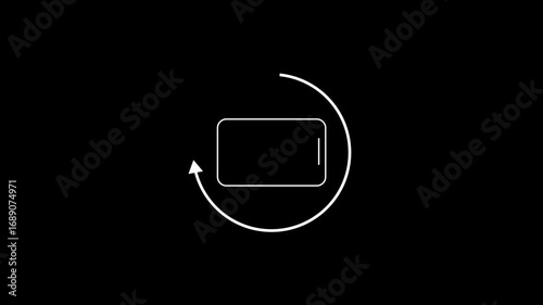 Rotate your phone to landscape orientation (90 degrees) for improved experience. Phone screen rotation with flip animation and mobile turn icon