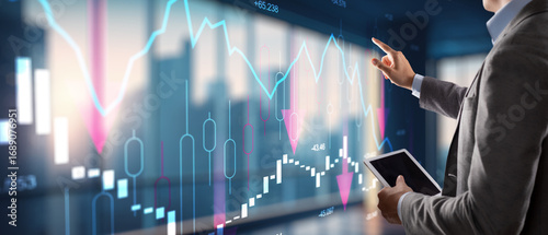 Abstract financial chart. Investment trading financial analysing forex currency economy growth