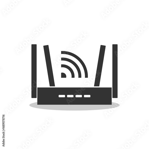 Internet service wireless router icon with shadow