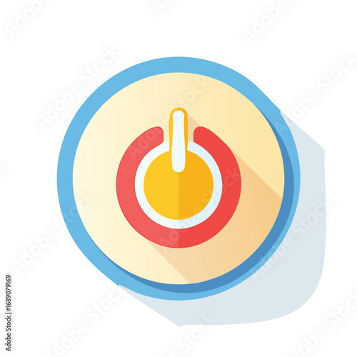 Red Yellow On Off Power Toggle Symbol – AI Generated