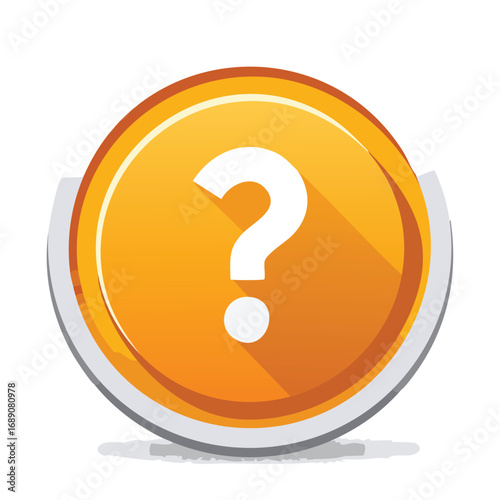 Round Question Mark Icon Symbol – AI Generated