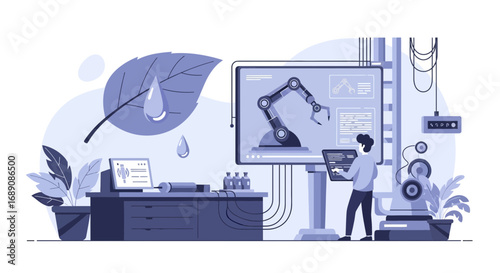 Innovative laboratory setup depicting scientific research and technological advancement