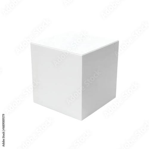 A plain white rectangular box with clean edges and sharp corners on transparent background