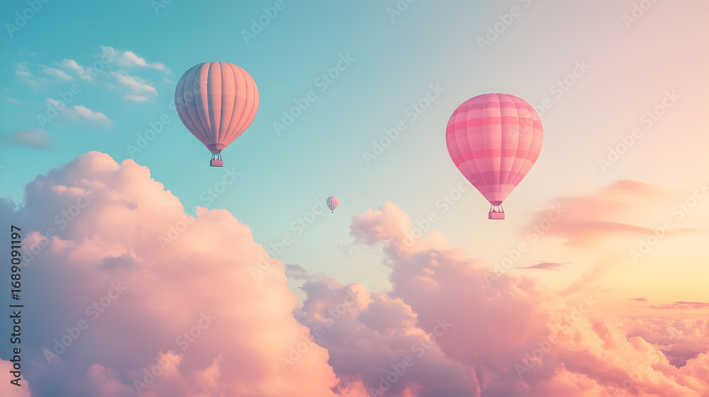 Naklejka premium hot air balloon in flight