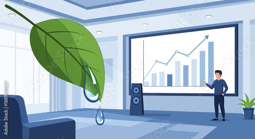 Ecological business growth presentation highlighting sustainable investment strategies and