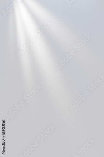 Transparent template of a blurred beam of light rays on a white, blank wall background. Sunlight with a shadow overlay effect. Interior backdrop mockup. 3d render
