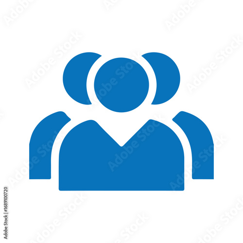 Blue People Group Icon Symbolizing Teamwork