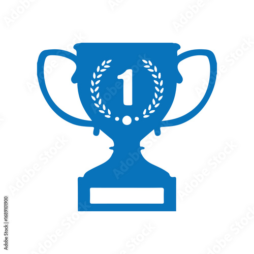 Blue Trophy Cup Number One Icon