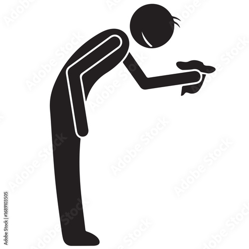 Silhouette of a Person Wiping with a Cloth