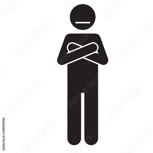 Stubborn Person with Arms Crossed