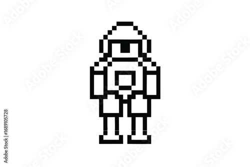 Stylized Lunar Lander Icon with Starburst on White Background Design