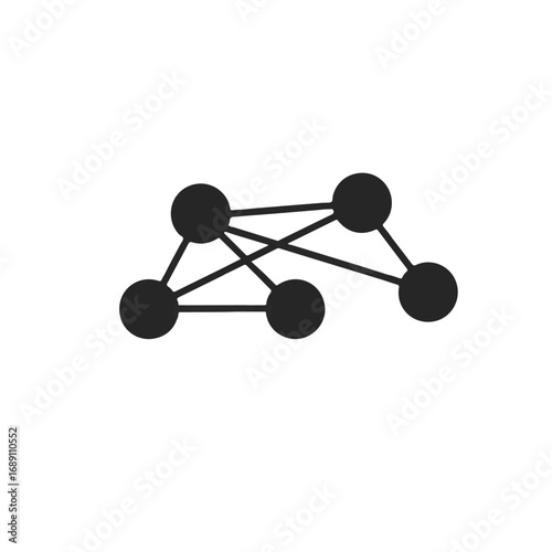 Network connecting nodes represents data flow and relationships in a complex system, emphasizing interconnectedness and information exchange.