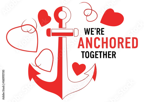 Cheerful smiling anchor character on a gradient blue background, vector illustration 
