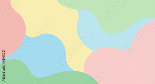 Soft pastel colored abstract background with flowing wavy shapes creating a gentle and calming pattern.