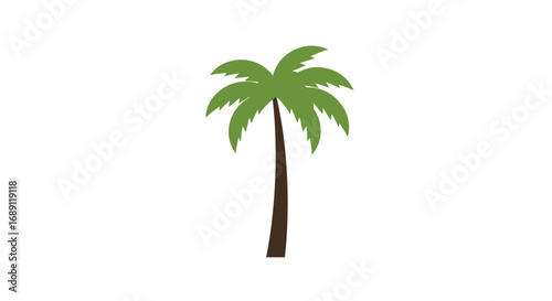 Simple palm tree design with green leaves and brown trunk