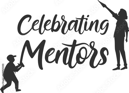 Vector art of celebrating mentors who guide and inspire with wisdom and support