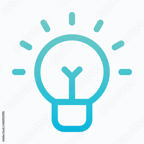 Creative Idea Light Bulb SEO Strategy Isolated Vector Lineal Gradient Style Icon