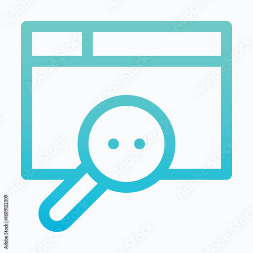 Website Search Optimization Isolated Vector Lineal Gradient Style Icon