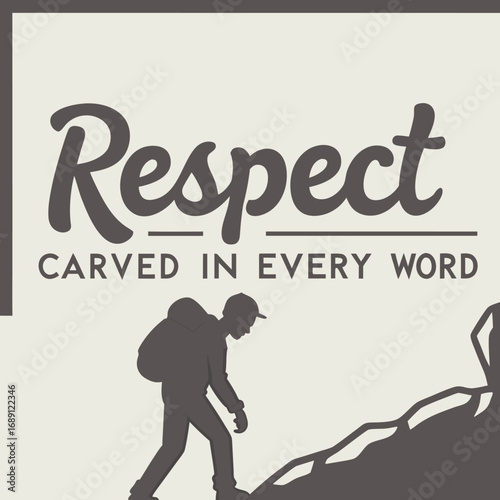 Vector art of respect carved in every word a reminder of the power and impact of language in shaping relationships