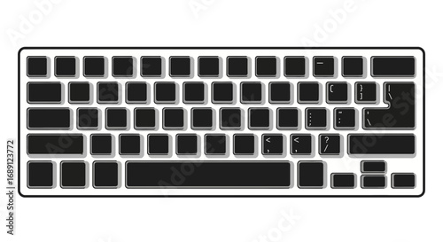 keyboard illustration, computer keyboard icon, black and white keyboard, typing key layout, pc keyboard vector, laptop keyboard drawing, electronic device keys, input device illustration, qwerty keybo