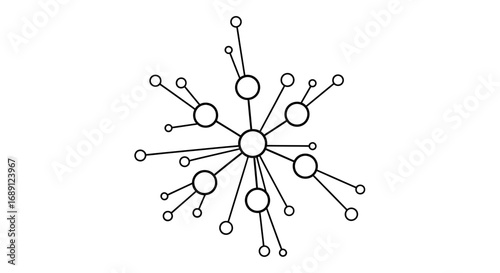 network node diagram, abstract connection icon, digital network illustration, connected dots design, neural network vector, web connection artwork, technology communication icon, interconnected nodes 