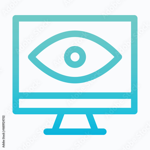 SEO Website Visibility Eye Isolated Vector Lineal Gradient Style Icon