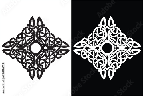 Ornate Celtic Knot on Inverted Backgrounds